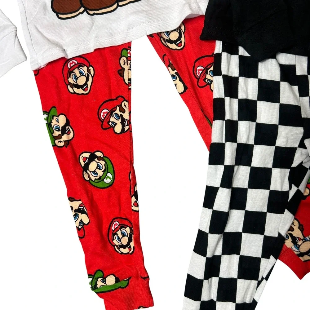 New Super Mario Brothers Pajamas 4‎ Piece Set Boy 4T Long Sleeve Sleepwear